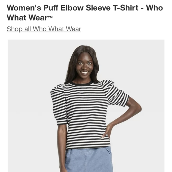 Who What Wear Tops - striped puff sleeve top